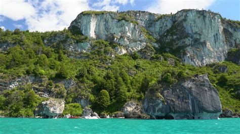 Motor Boat Tourist Trip To the Marble Caves in Chile Stock Footage - Video of cave, cliff: 264275870