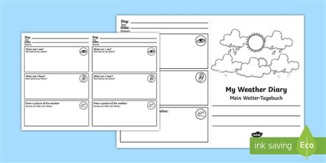 My Weather Diary Booklet English German Teacher Made