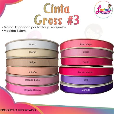 CINTA GROSS UNICOLOR 16 Lazitos Y Lentejuelas