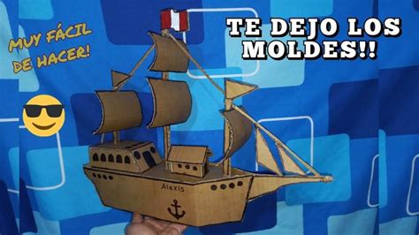 Como Hacer Un Barco De Cartón Muy Fácil Con Moldes Barco De Carton Barcos Piratas De Cartón