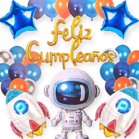 Kit Globos Astronauta Cumplea Os Decoracion Fiesta Meses Sin Intereses