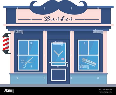 Isolated Flat Design Barber Shop Building Facade Vector Illustration Stock Vector Image And Art