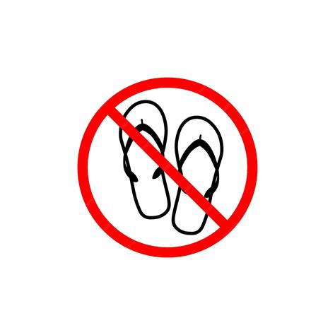 Premium Vector No Sandals Sign Slipper Not Allowed Vector Symbol Off