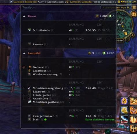 World of Warcraft Add ons für Garnison