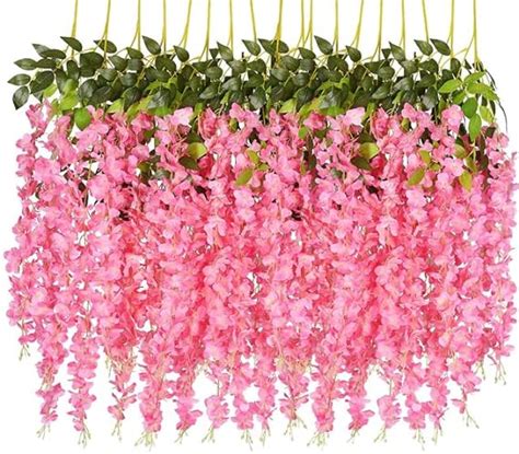 24 Pcs Wisteria Artificial Flowers Garland For Wedding