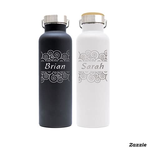 Two 2 Stainless Steel Water Bottles For Couple Water