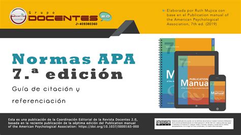 Normas Apa 7ma Edición Revista Tecnológica Educativa Docentes 2 0