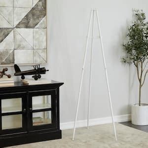 Litton Lane White Metal Tall Adjustable Display Stand Tier Anchor