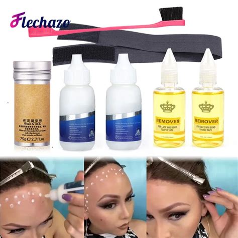 Super Adhesive Wig Glue And Remover Set Hair Wax Stick Hair Brush