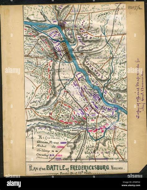 Plan Of The Battle Of Fredericksburg Virginia Fought Decr Th