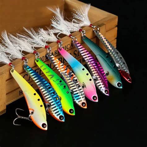 Pcs Lot Cm G Metal Vib Lures D Eyes Vivid Vibration Spoon Lure