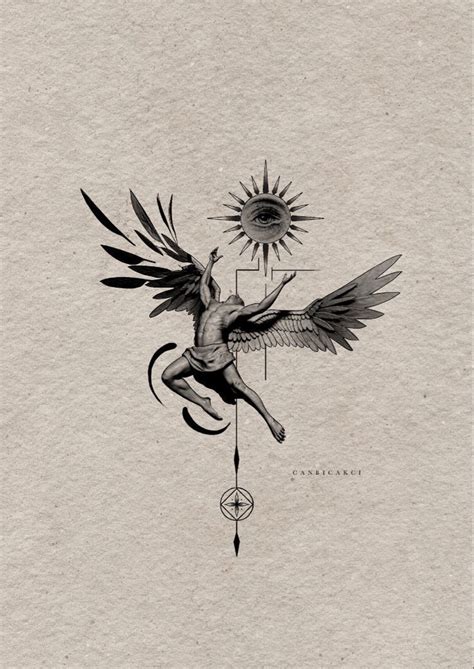 Icarus Tattoo In 2022 Greek Mythology Tattoos Tattoo Style Drawings