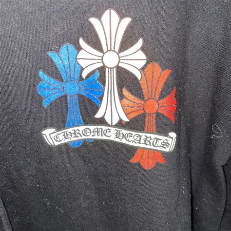 Chrome Hearts Multi Colored Cross Hoodie Size Medium Depop