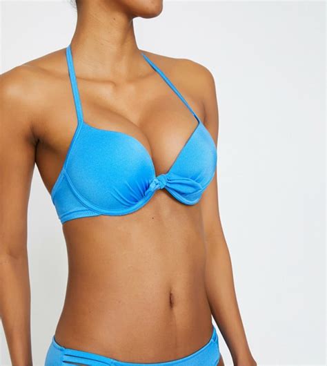 Buy Koton Solid Tie Up Bikini Top In Blue 6thStreet Saudi Arabia