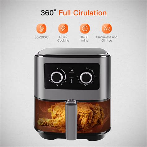 Uten 5 5L Air Fryer Oven 1700W Low Fat Healthy Cooker Kitchen Frying