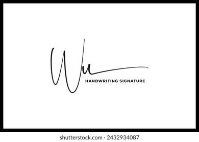 Wu Initials Handwriting Signature Logo Wu Stock Vector Royalty Free