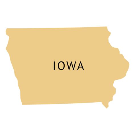 Iowa State Plain Map Transparent PNG SVG Vector File