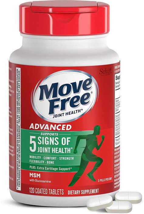 Move Free MSM 1500 mg por porción con glucosamina y condroitina