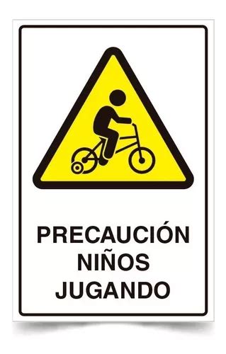 Señal Precaución Niños Jugando 45x30cm Metálico Cuotas Sin Interés