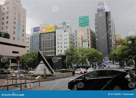 Tenjin Street In Fukuoka Japan Editorial Stock Image Image Of