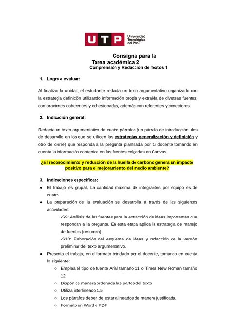 Ta Formato Oficial Agosto Consigna Para La Tarea Acad Mica