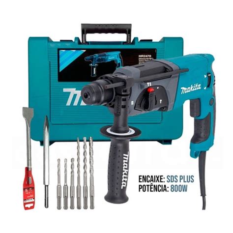 Martelete Combinado 800w Sds Plus Hr2470 Makita Kit 110v 220v