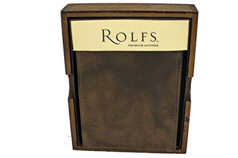 Rolfs Premium Brown Genuine Leather Bifold Mens Wallet W Valet Box New