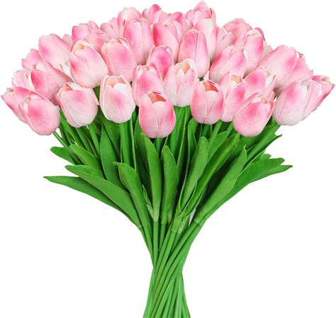 Amazon Florralia Pink Fake Tulips Artificial Flowers Pcs