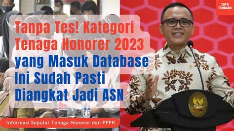 Tanpa Tes Kategori Tenaga Honorer 2023 Yang Masuk Database Ini Sudah