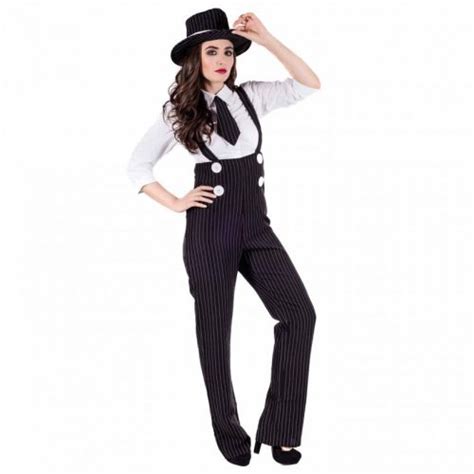 Black Sexy Gangster Girl Ladies Fancy Dress Costume