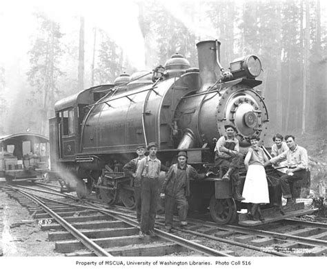 Crew And Waitresses With Wynooche Timber Company S Two Truck Baldwin Saddle Tank 2 6 2t