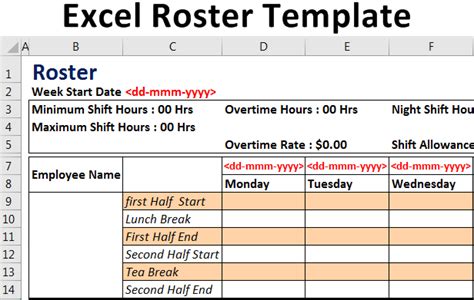 Excel Roster Template