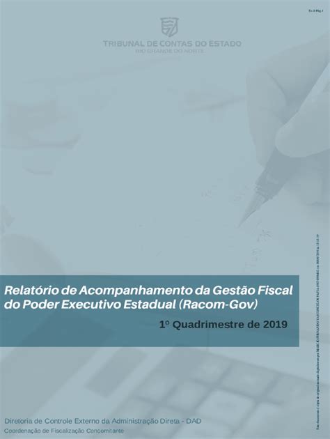 Fillable Online RELATRIO DE GESTO FISCAL DO PODER EXECUTIVO FEDERAL 1