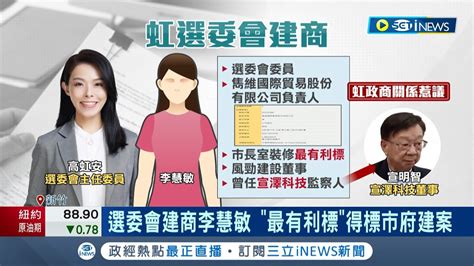 新竹市選委會也有建商 議員痛批高虹安市府預算當人情公積金 竹市選委會建商李慧敏 最有利標得標市府建案｜記者 張浩譯 黃政杰｜【台灣要聞