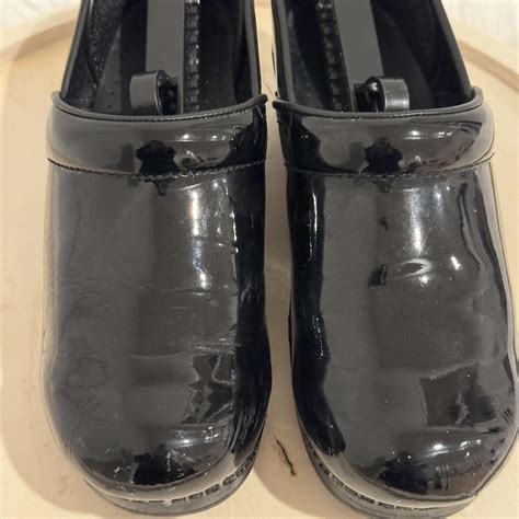 Dansko clogs black patent leather size 38 - Depop