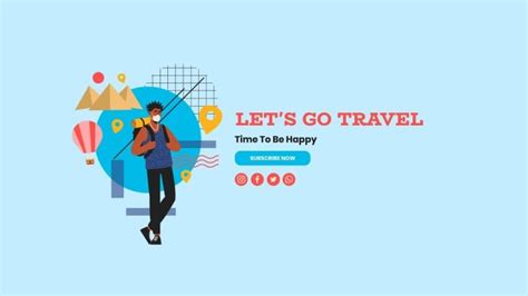 Free Happy Travel Agency YouTube Banner template