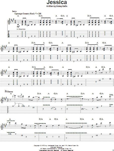 Jessica Guitar Tab Play Along Zzounds