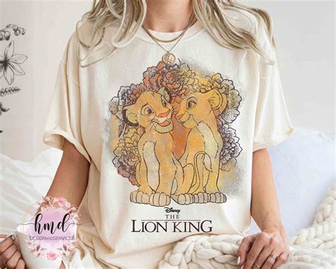 Disney The Lion King Simba And Nala Watercolor Graphic Retro Shirt Magic Kingdom Unisex T Shirt