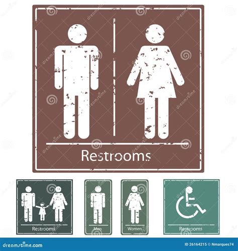 Retro Restroom Signs Cartoon Vector | CartoonDealer.com #26164215