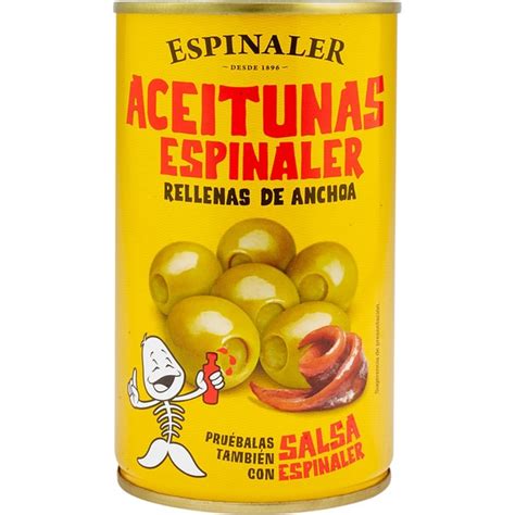 Aceitunas Rellenas De Anchoa Lata G Neto Escurrido Espinaler