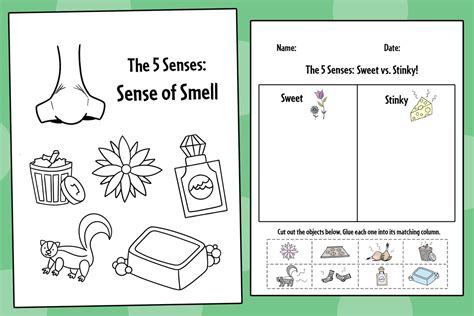 Sense of Smell Worksheets for Preschool ⋆ The Hollydog Blog