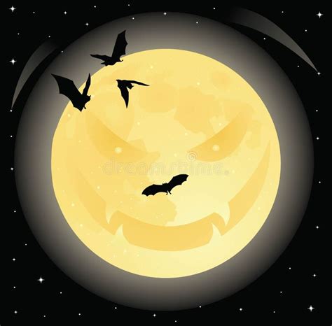 Evil Moon stock illustration. Illustration of bats, magic - 3091141