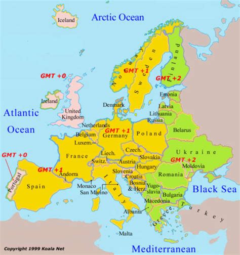 Time Zone World Map Map Of Europe Europe Map Images