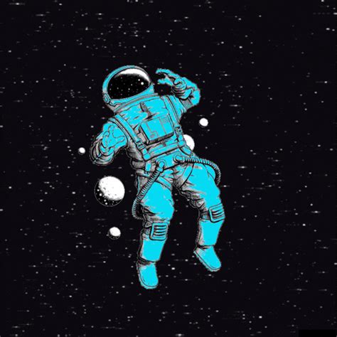 an astronaut floating in space with the earth and stars around him, as ...