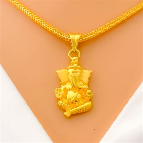 Intricate Detailed Ganesh 22k Gold Pendant – Andaaz Jewelers