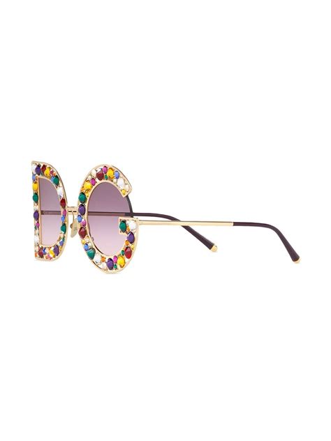 Dolce And Gabbana Eyewear Dg Crystal Embellished Sunglasses Farfetch