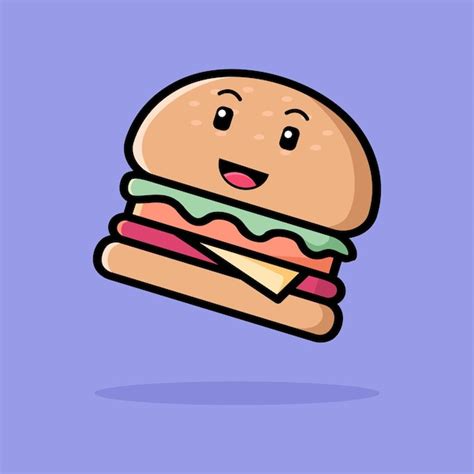 Premium Vector | Cute burger cartoon