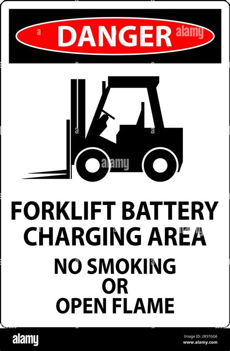 Danger Sign Forklift Battery Charging Area No Smoking Or Open Flame