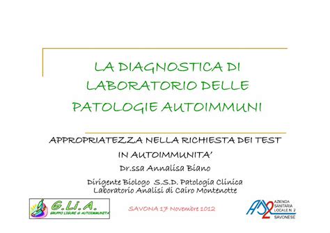 Pdf La Diagnostica Di Laboratorio Delle Di Malattie Autoimmuni