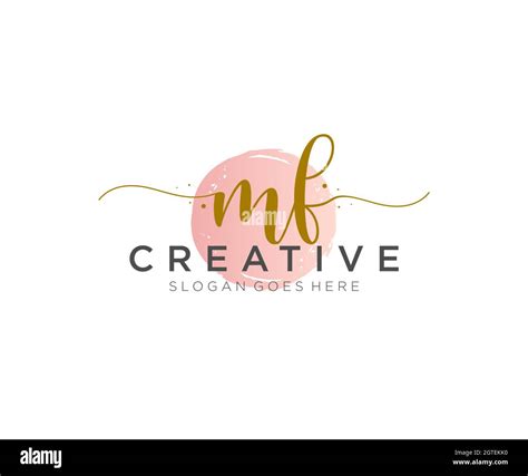 Mf Feminine Logo Beauty Monogram And Elegant Logo Design Handwriting